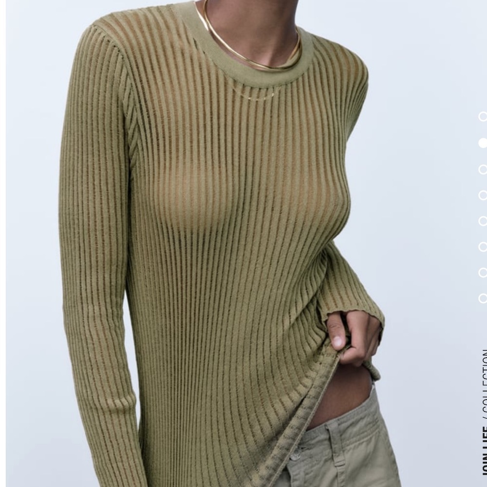 Zara ribbed long sleeve shirt